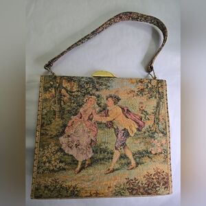 Vintage La Marquise Handbag Made of the finest French tapestry, 9.7"x8.6" PHOTO!